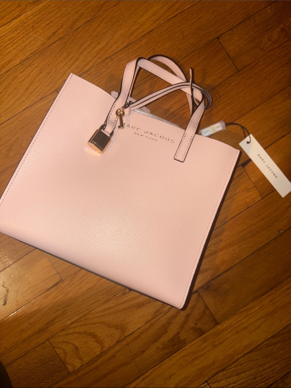 Marc Jacobs Light Pink Pebbled Leather Structured Tote